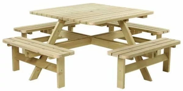 Cowley Treated Softwood 8/12 Seater Round Picnic Table